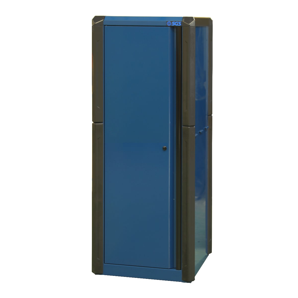 SGS 59in Roller Cabinet with Top Hutch and Side Cabinet- 11 Drawers- Blue